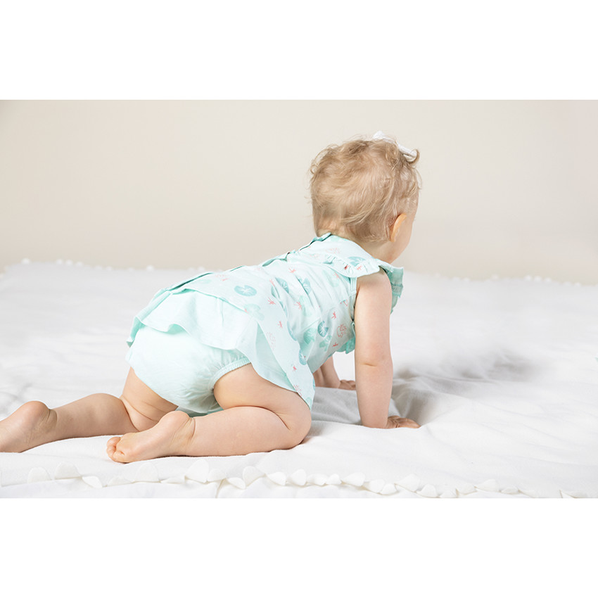 Ensemble avec tunique imprimée nénuphars et bloomer 