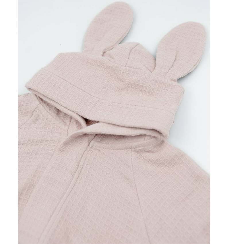 Peignoir de bain à oreilles éponge gaufré - Vintage Pink - 2/4 ans  