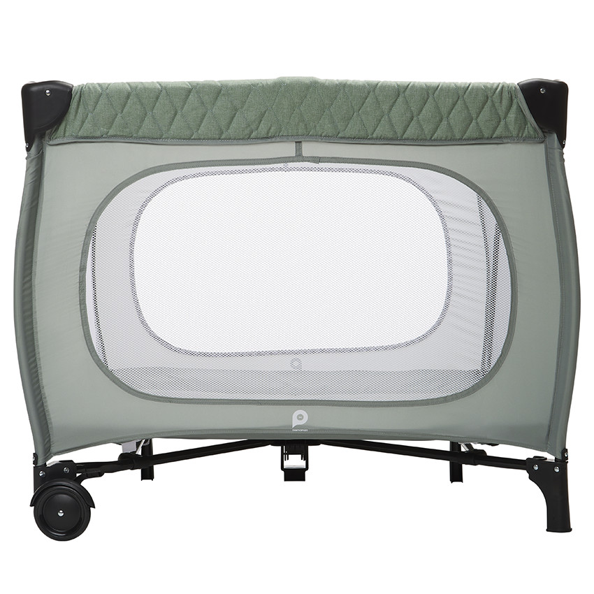 Parc de jeu pliant Quilty en filet avec roulettes vert 