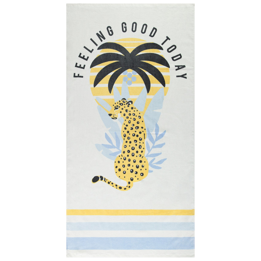 Handdoek van badstof met luipaardpatroon voor jongen 