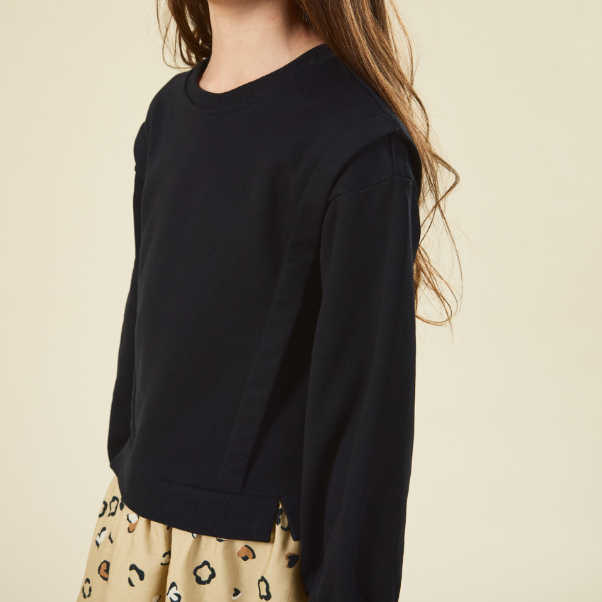 Jurk fleece 2-in-1 effect met vlekkenprint voor meisjes 