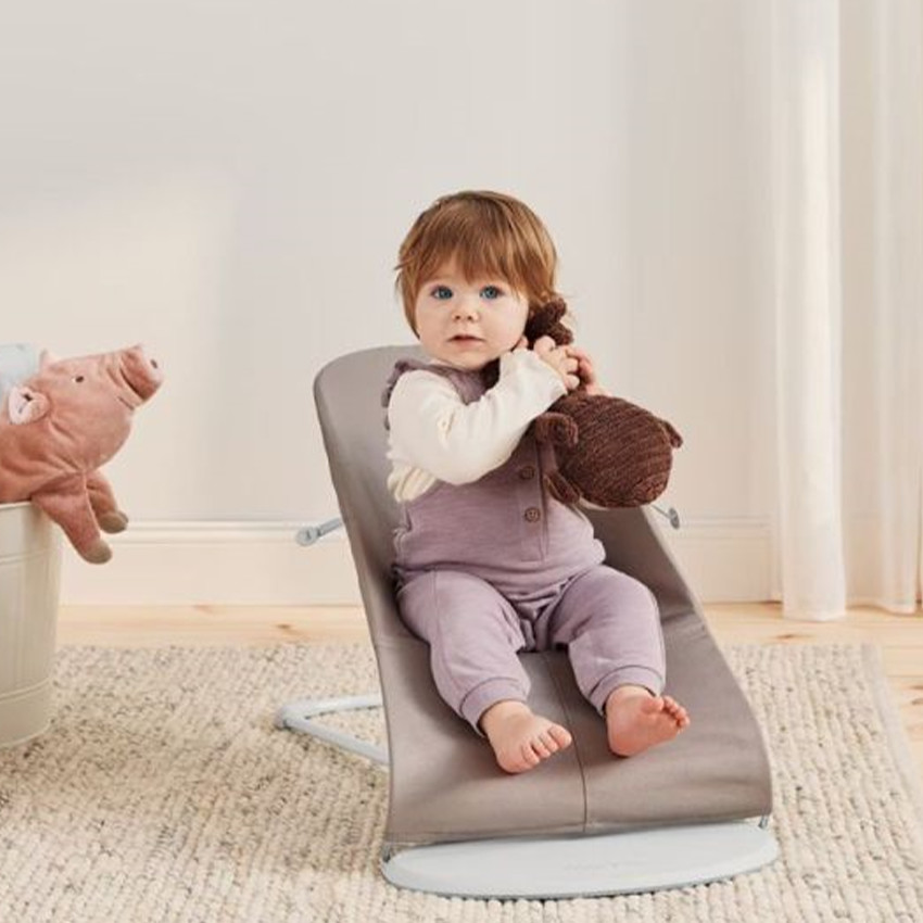 Transat Bliss - feuille tissé - Gris sable  