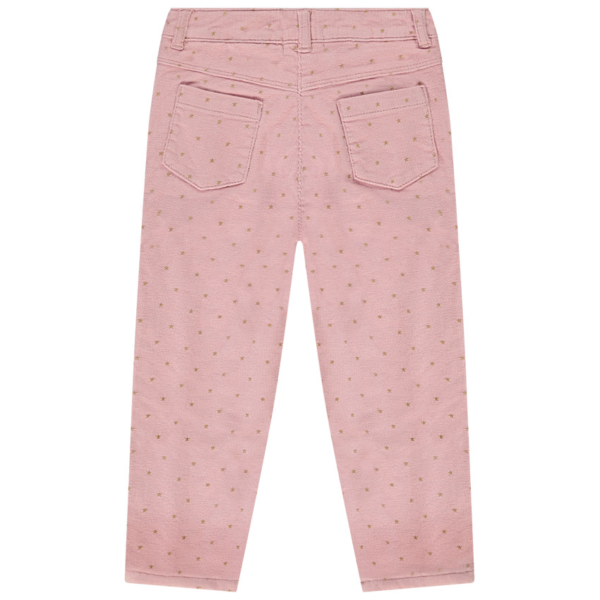 Slimme fluwelen broek met sterrenprint voor babymeisjes 