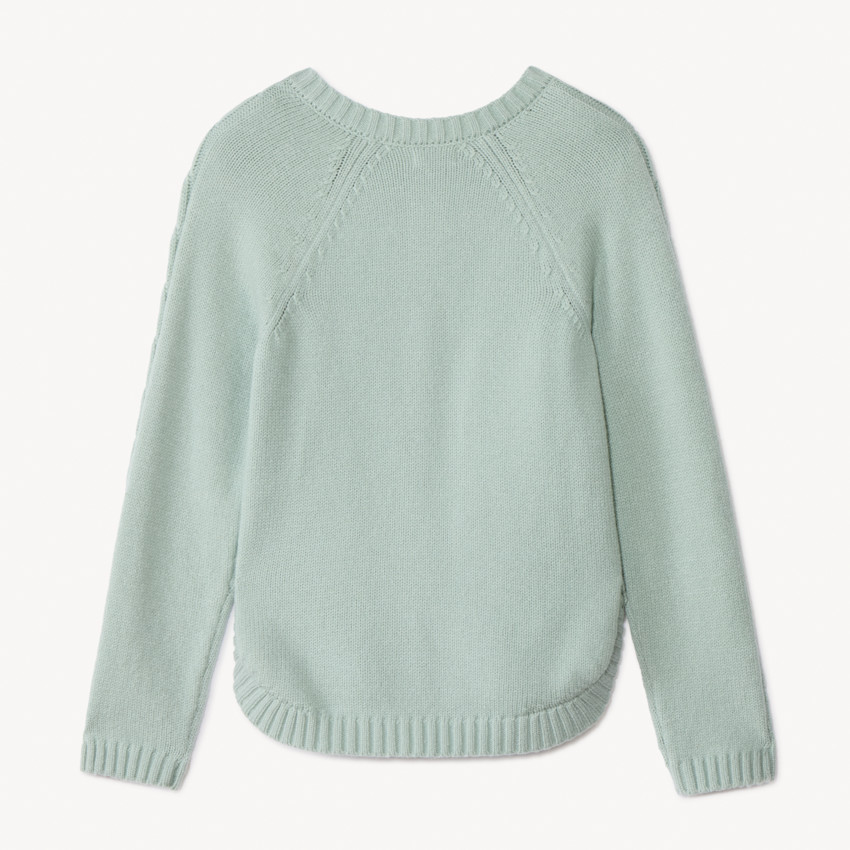 Vest in effen gebreid met fantasietorsade voor meisjes 