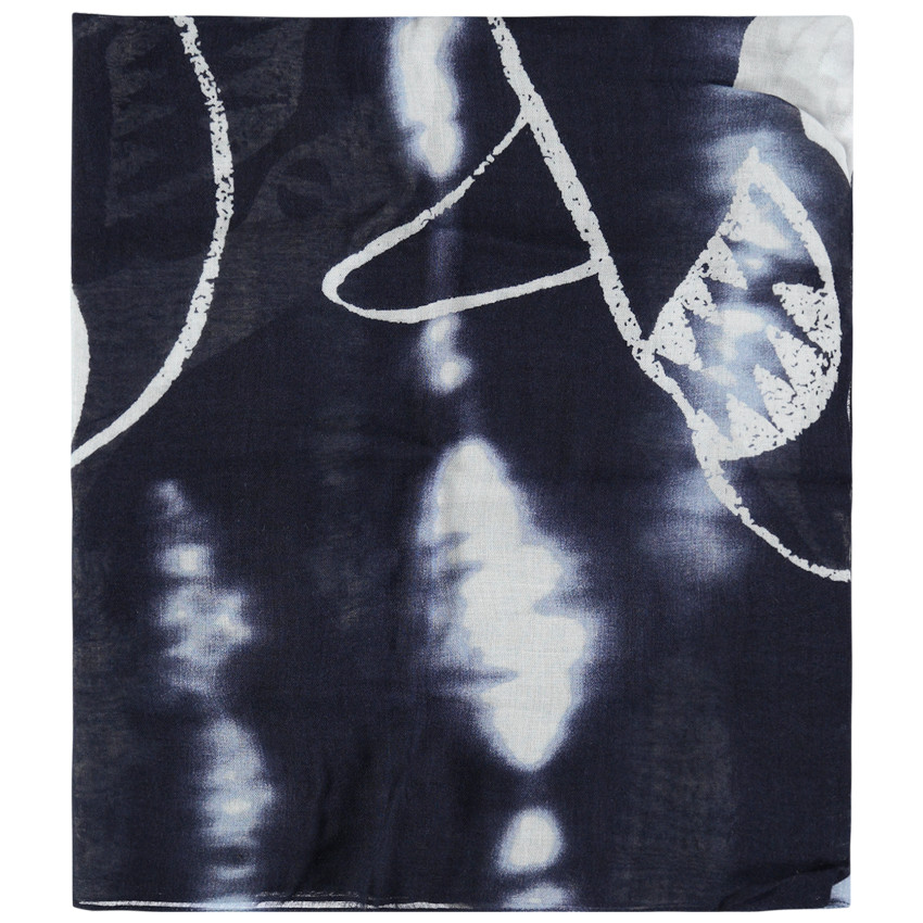 Chèche effet tie and dye à imprimé requin 