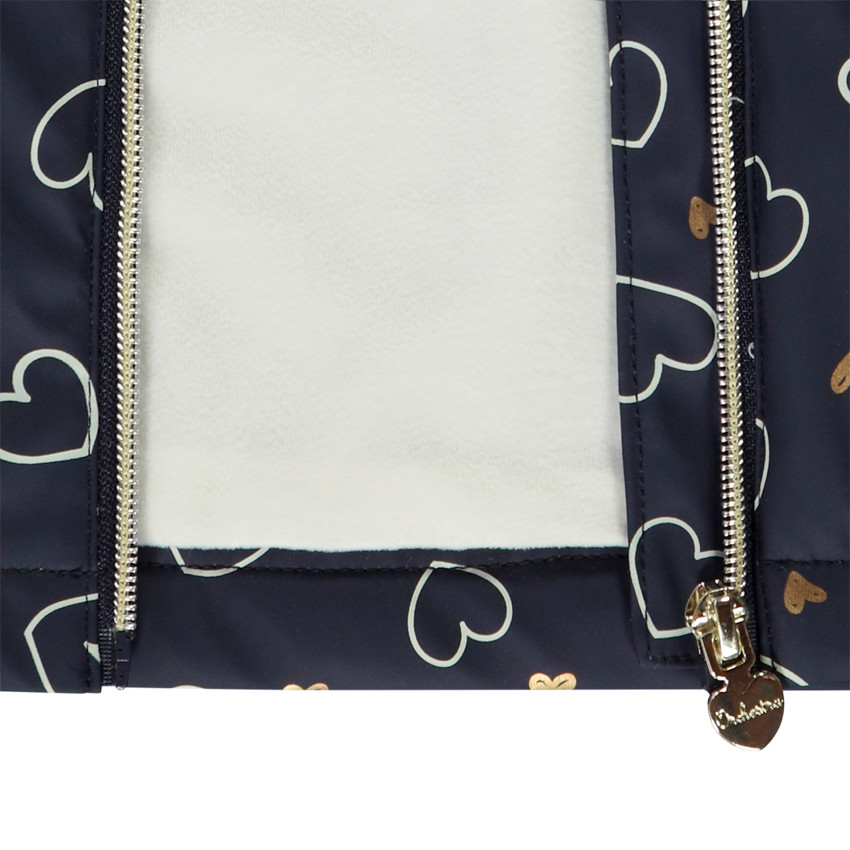 Parka gomme imprimé cœurs et doublée pour bébé fille 