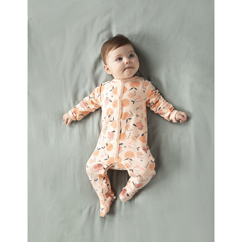 Lot de 2 dors-bien en jersey imprimé pêches pour bébé fille 