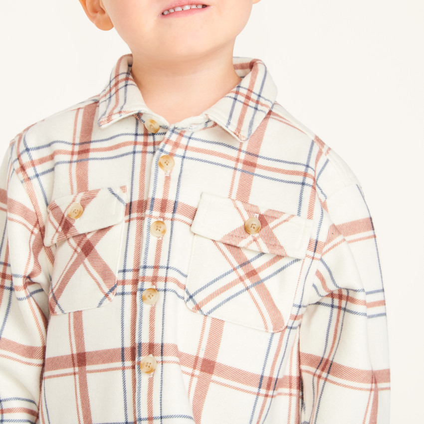 Hemden voor babyjongens in flanel met een plaidpatroon 