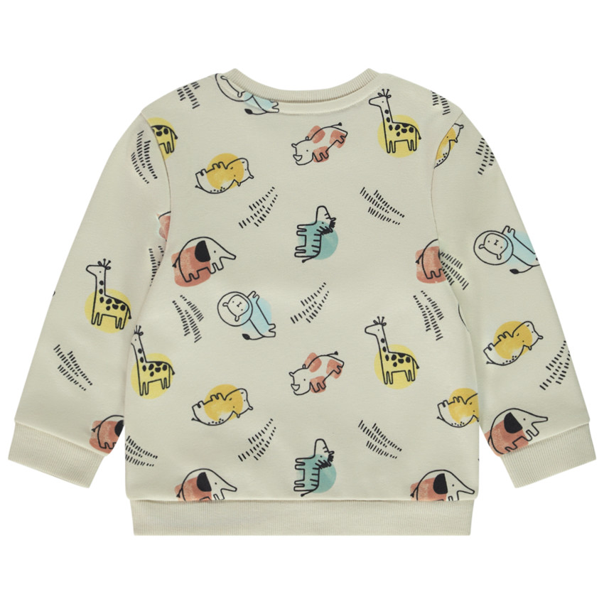 Sweat en molleton imprimé animaux de la savane pour bébé garçon 