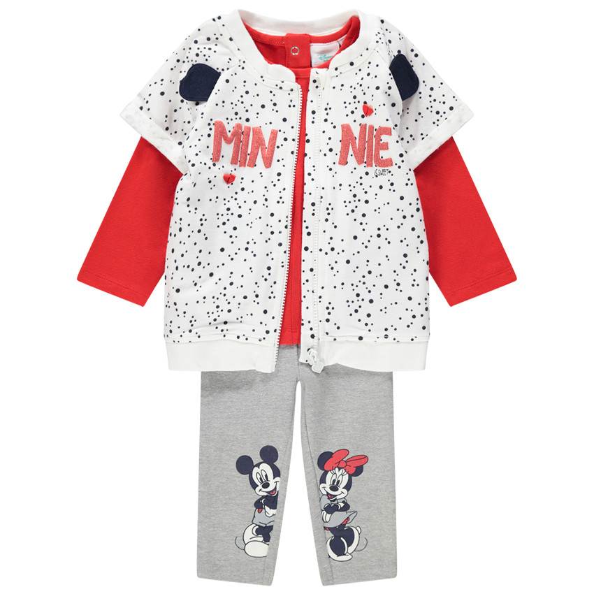 Jogging 3 pièces en jersey print Mickey et Minnie Disney 