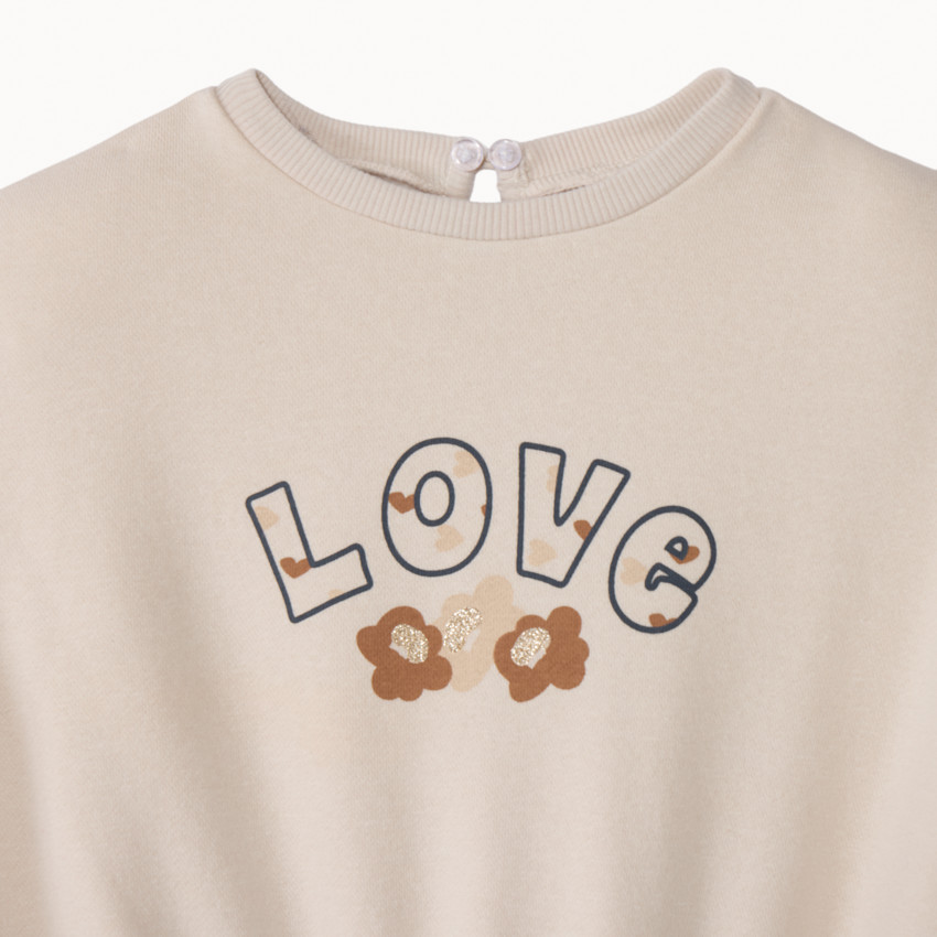 Sweat molleton fantaisie avec col claudine pour bébé fille 