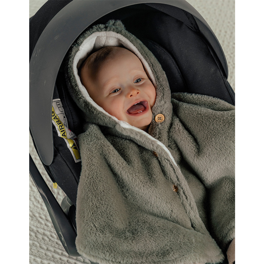 Poncho pour siège auto fausse fourrure Beige 