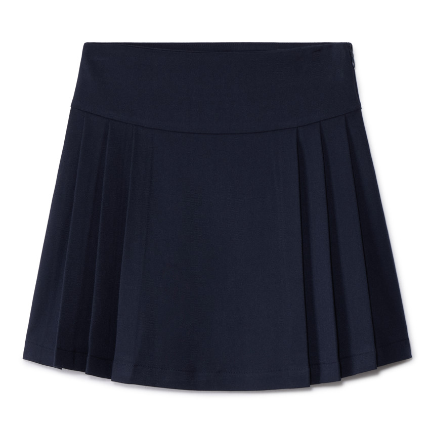Jupe plissée d'uniforme en toile unie pour fille 
