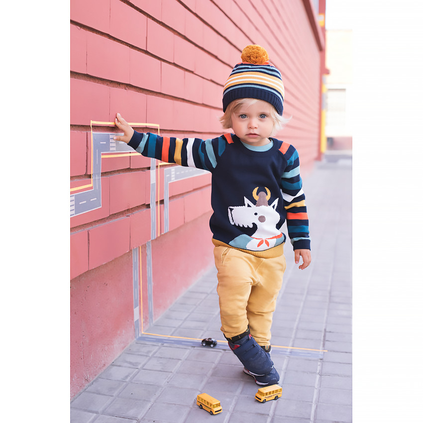 Pantalon en jersey slub doublé jersey imprimé vikings all-over 