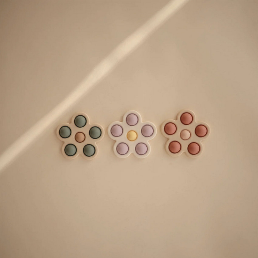 Jouet fleur pop-it - Lila/Ivoire/Jaune 