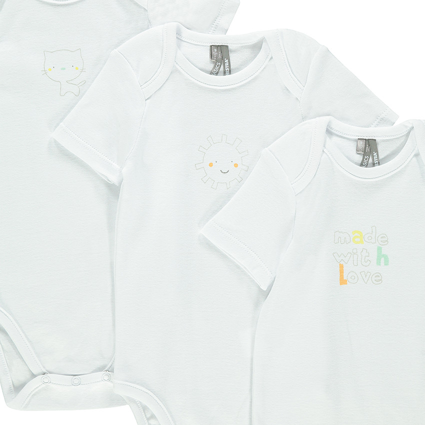 Set van 7 rompertjes met fantasie 