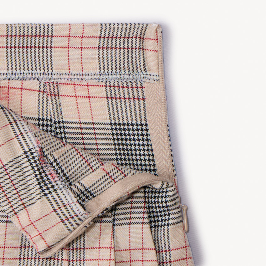 Jupe courte milano à carreaux et boucle pour fille 