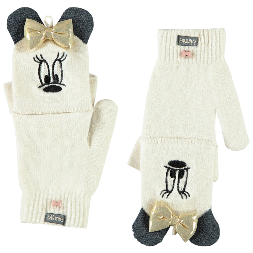Gants effet 2 en 1 mitaines fantaisie tête de Minnie Disney pour fille 