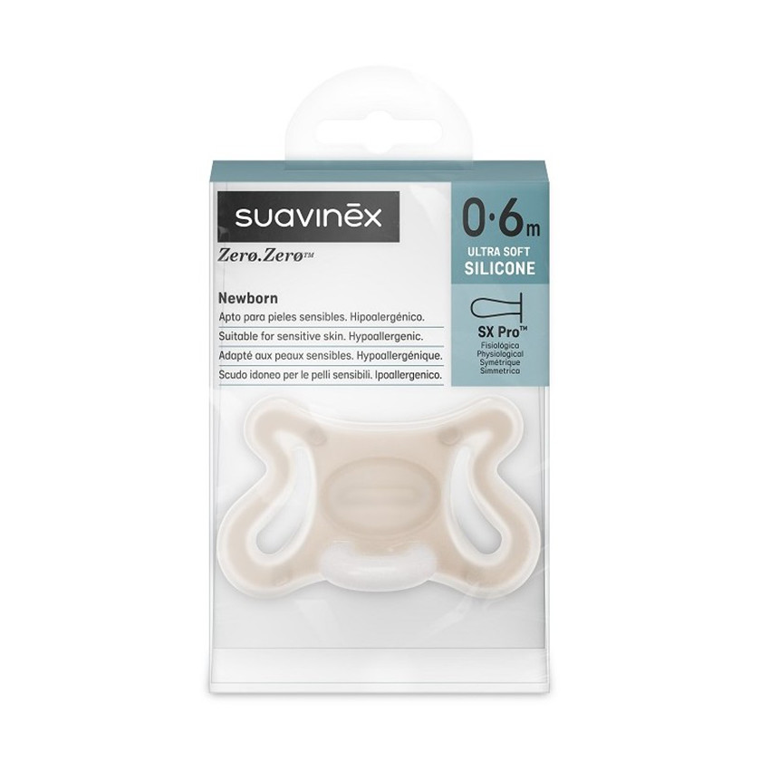 Sucette Zero.Zero avec tétine symétrique en silicone SX Pro 0-6M Light 