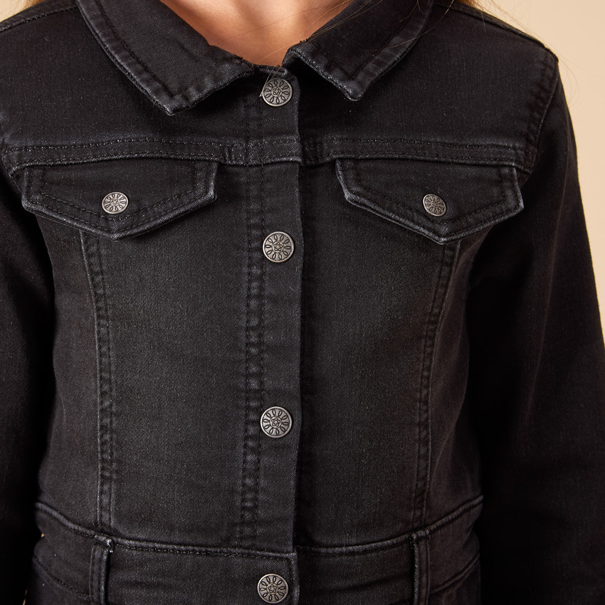 Lange mouwen effen chemise jurk voor meisjes 