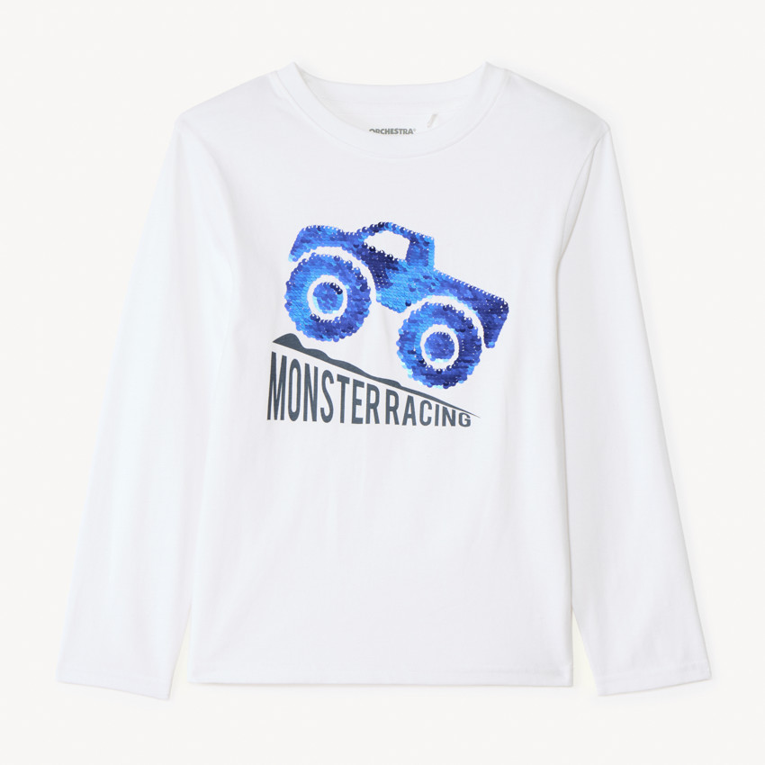 T-shirt manches longues à sequins magiques garçon 