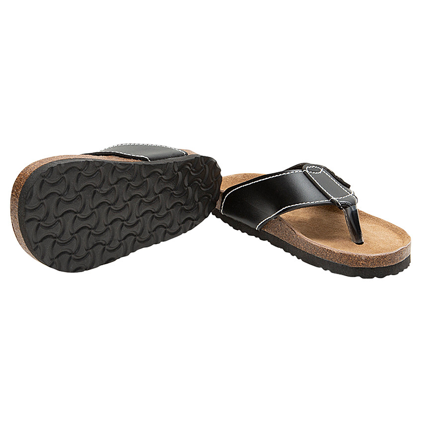 Sandalen met riempje, ledereffect en gevormde zool met kurkeffect 