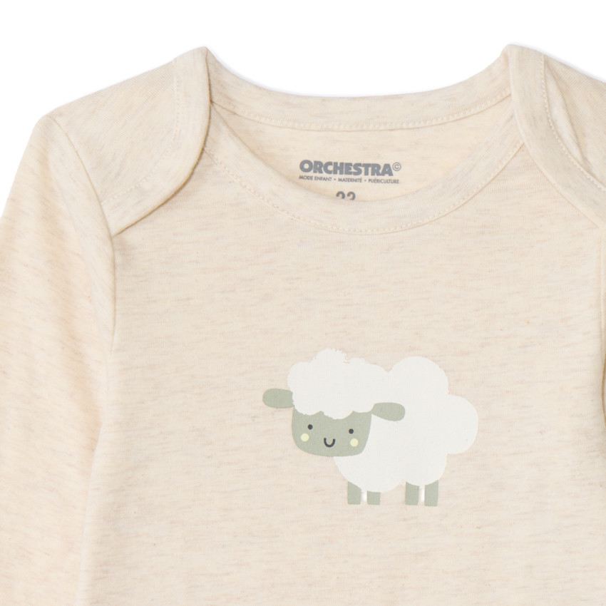 Lot de 7 bodies manches longues fantaisie pour bébé avec ouvertures différentes selon l'âge 