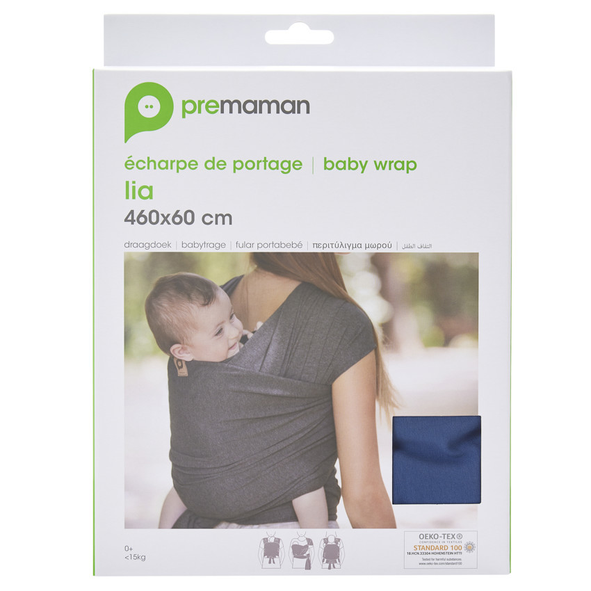 Écharpe de portage Lia 460 x 60 cm - Bleu 