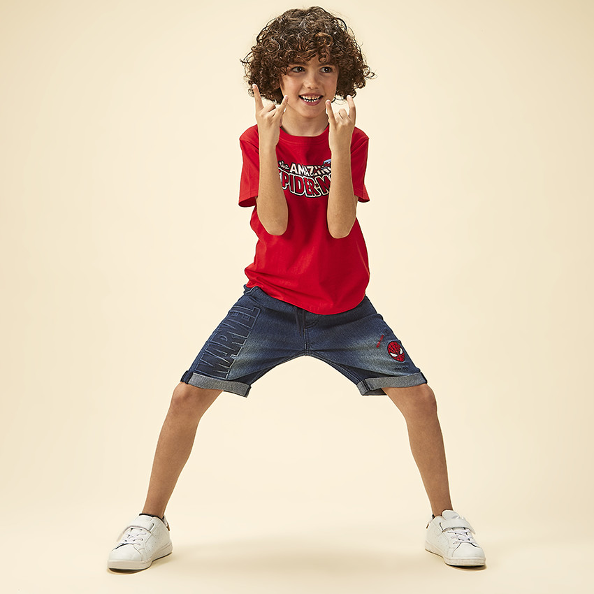 Bermuda met reliëfpatroon van Spider-Man Marvel voor jongen 