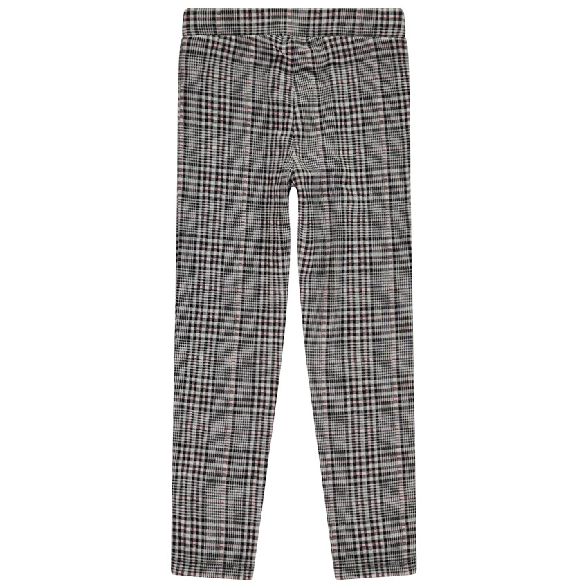 Legging milano à carreaux avec pattes décoratives pour fille 