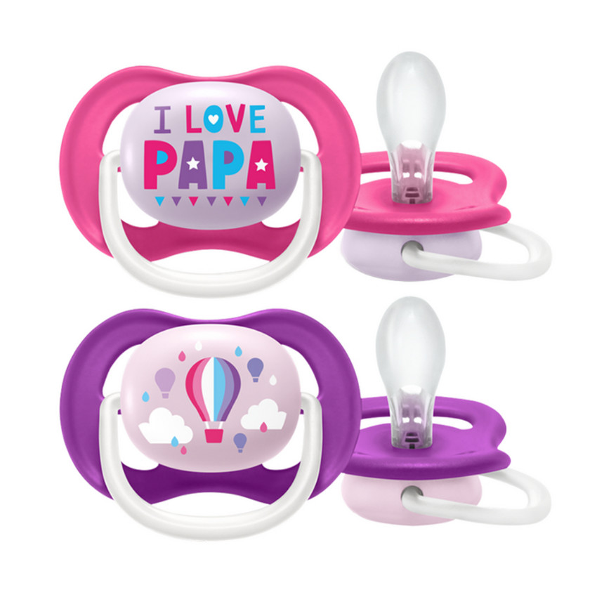 Sucette Ultra Air 6-18M Rose/Mauve - 2 pièces 