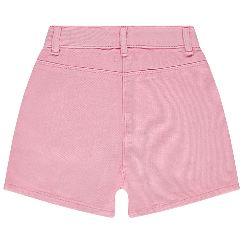 Short denim overdyed uni met knoppen voor meisjes 