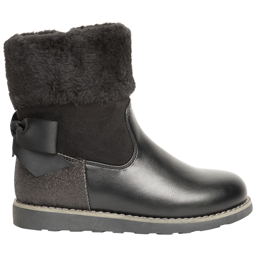 Bottines noires à noeud pour enfant fille 