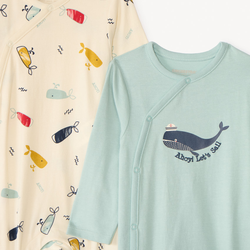 Set van 3 jersey slaapzakken met maritiem print voor babyjongen 