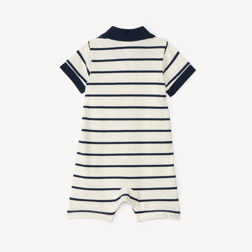 Gestreepte marinestijl playsuit voor babyjongen 