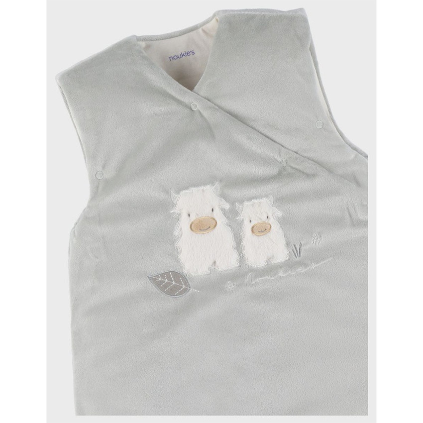 Gigoteuse veloudoux sans manches 100cm Flufy Sauge Ecru 