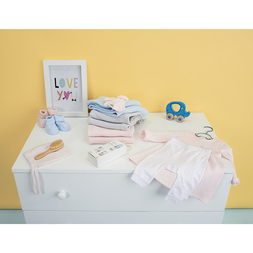 Set met 4 paar bouclé-sokken van gebreide stof. 