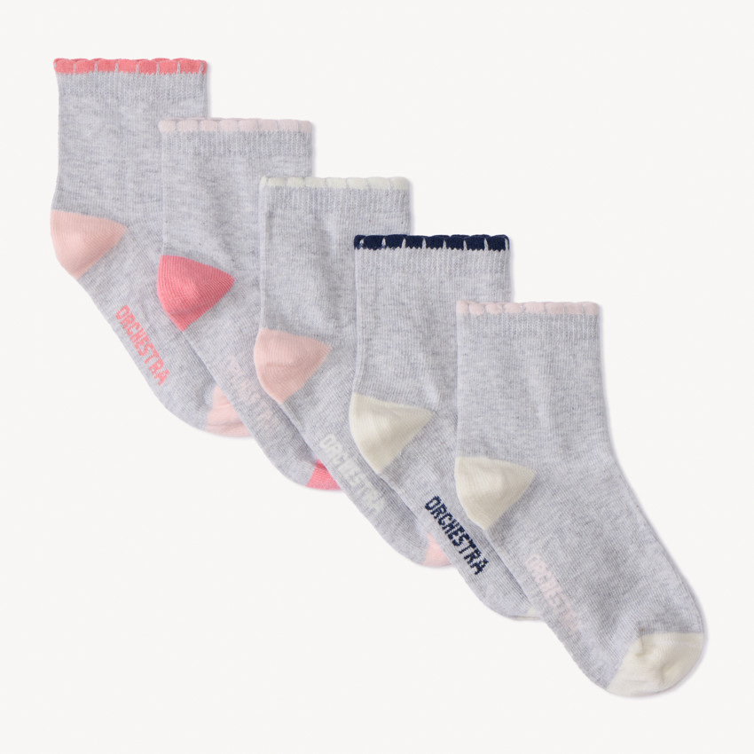 Set van 5 paren van kleurrijke sokken voor meisjes 