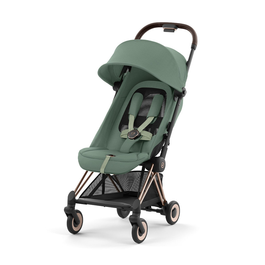 Wandelwagen buggy ultra compact Rosegold/Leaf Green 