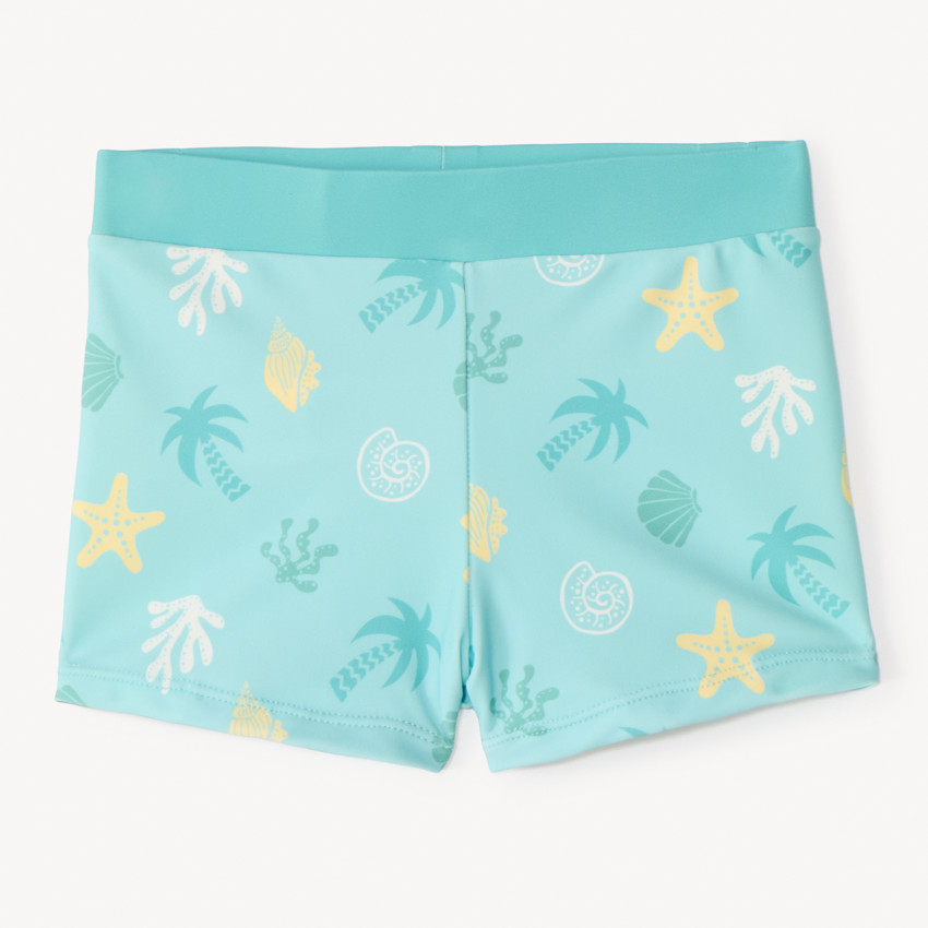 Boxer de bain met een fantasietekening van schelpen voor babyjongens 
