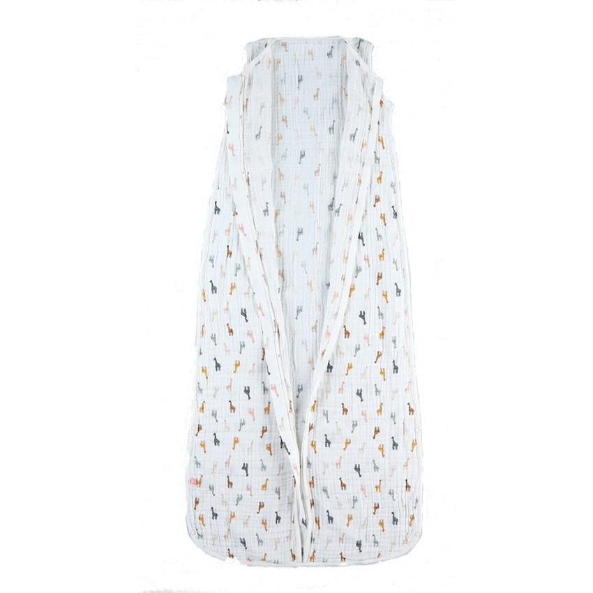 Gigoteuse sans manches en mousseline de coton 90-110 cm - Girafes 