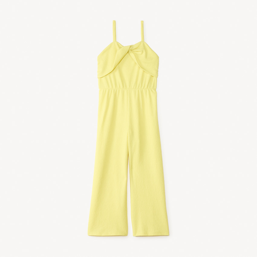 Combinaison en jersey crêpé uni avec buste drapé fille 