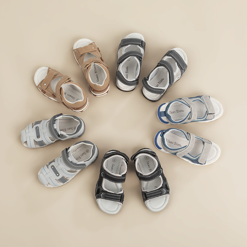 Sandalen met velcro en contrasterende inzetstukken voor jongens 