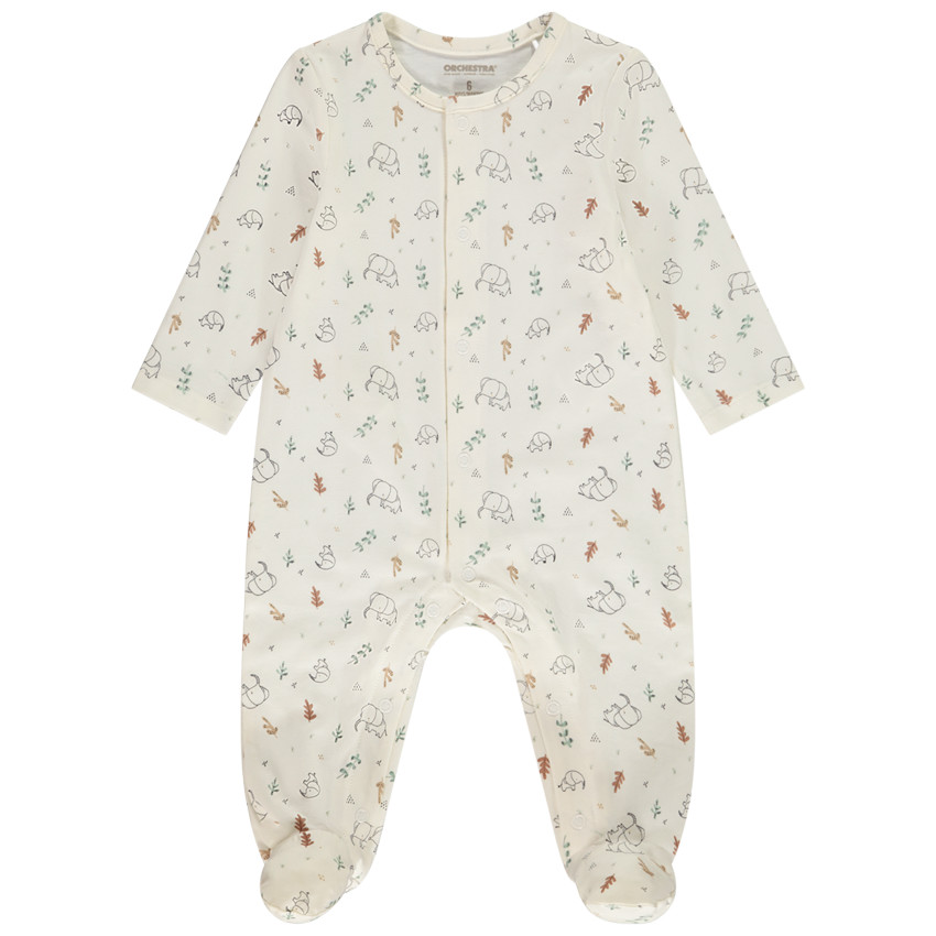 Pyjama in jersey slub met olifantenprint voor baby