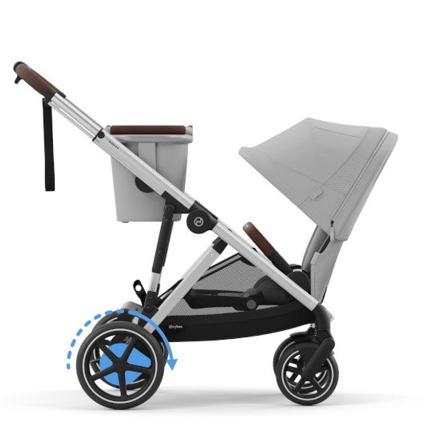 Poussette double avec panier Gazelle S silver/stone grey 