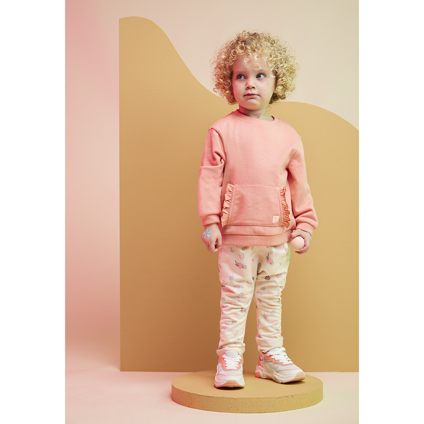 Sweat molleton à poche kangourou volantée pour bébé fille 