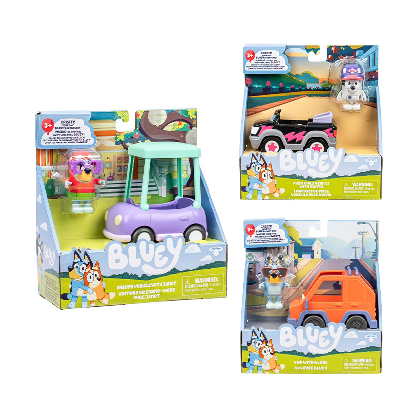 Véhicule avec figurine Bluey (modèle aléatoire) 
