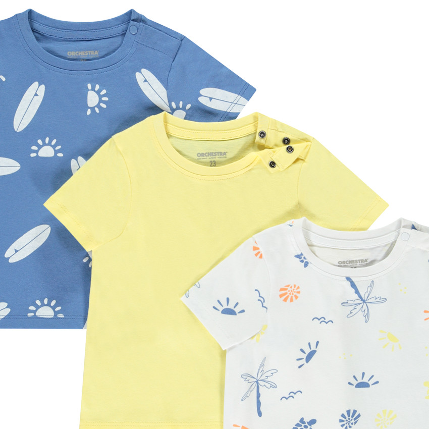 Lot de 3 t-shirts manches courtes fantaisie pour bébé garçon  