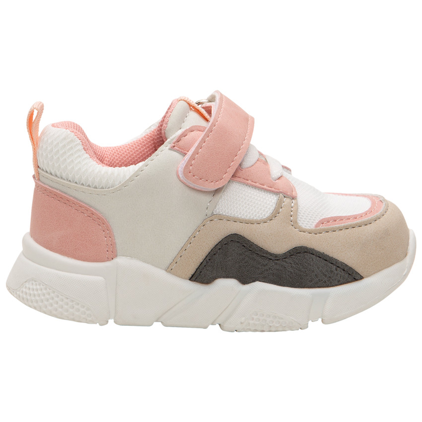 Sneakers met contrast en mesh inzetstuk 