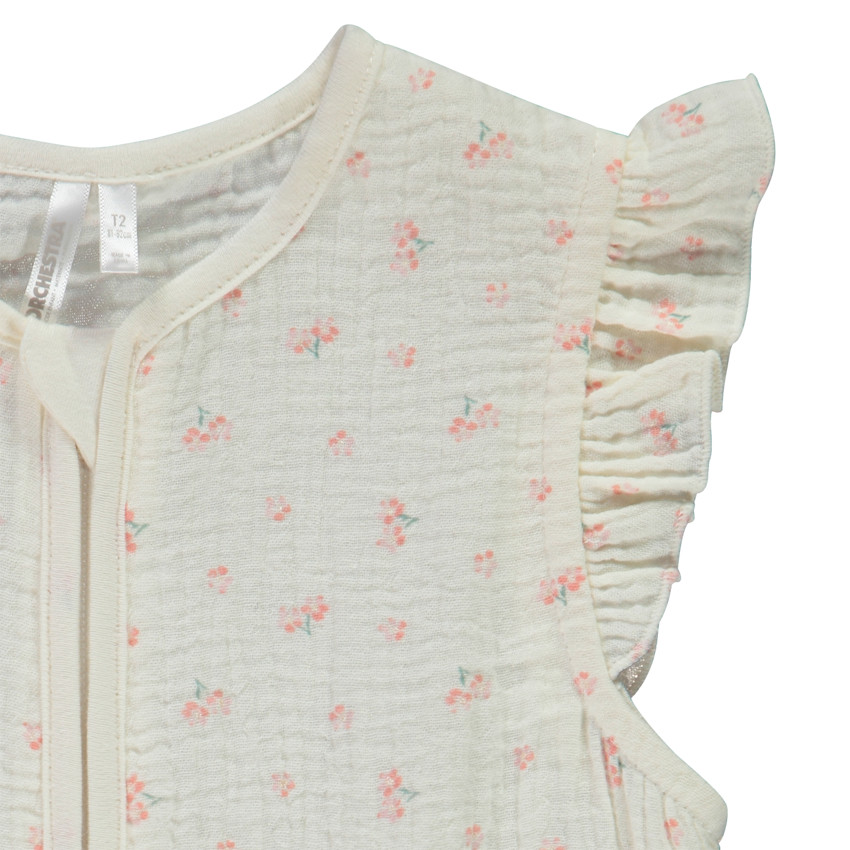 Gigoteuse en double gaze TOG 0.5 imprimé fleurs pour bébé fille 